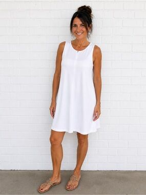 NWT Ironwood Tabitha UPF 50+ White Sleeveless Performance Dress Medium
